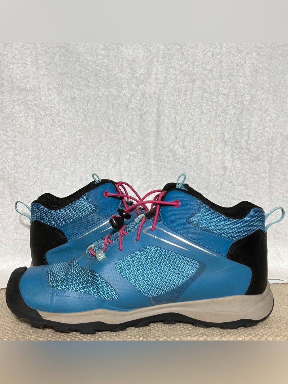 Keen Youth Blue Wanduro Waterproof Bungee Lace Hiking Trail Boots Shoes SZ US 6 - Picture 7 of 16